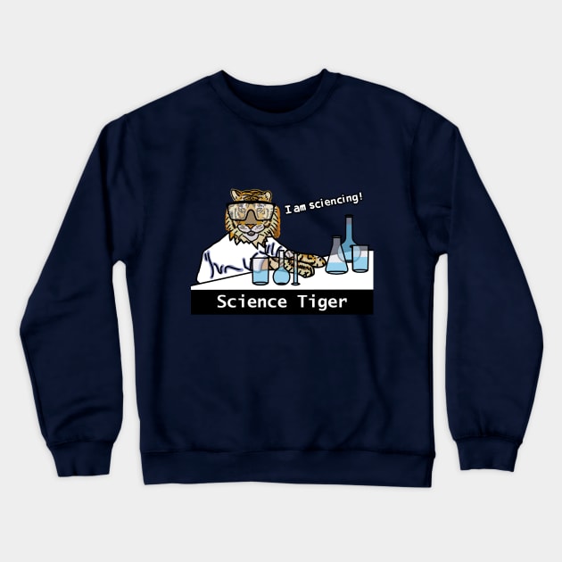 Science Tiger Pure Sci Fi Crewneck Sweatshirt by ellenhenryart